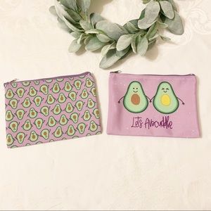 Pair of cute Avocado Cosmetic Bags